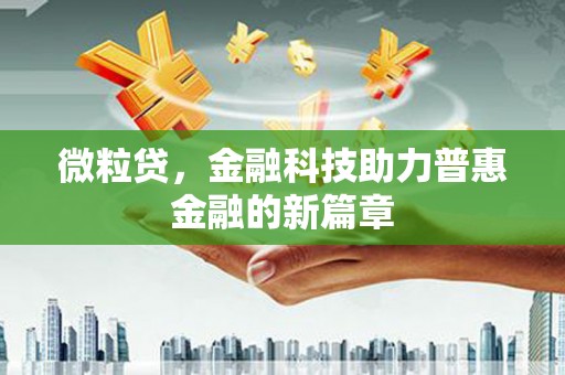遂宁微粒贷，金融科技助力普惠金融的新篇章