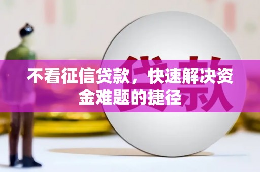 遂宁不看征信贷款，快速解决资金难题的捷径