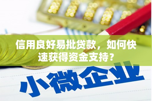 遂宁信用良好易批贷款，如何快速获得资金支持？