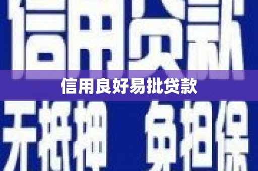 遂宁信用良好易批贷款