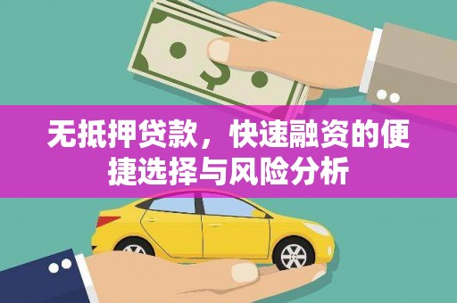 遂宁无抵押贷款，快速融资的便捷选择与风险分析
