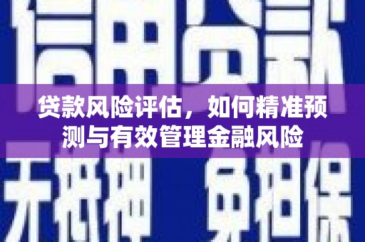 遂宁贷款风险评估，如何精准预测与有效管理金融风险
