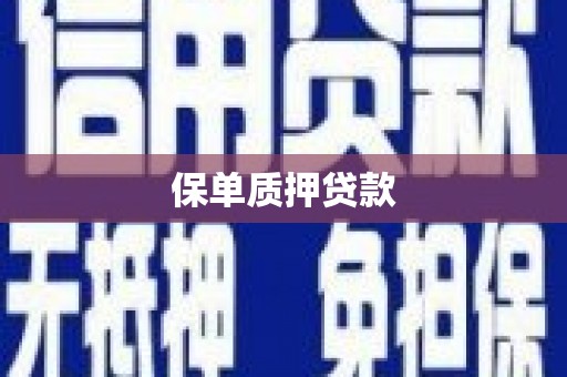 遂宁保单质押贷款