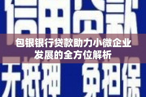 遂宁包银银行贷款助力小微企业发展的全方位解析