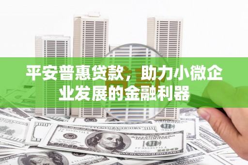 遂宁平安普惠贷款，助力小微企业发展的金融利器